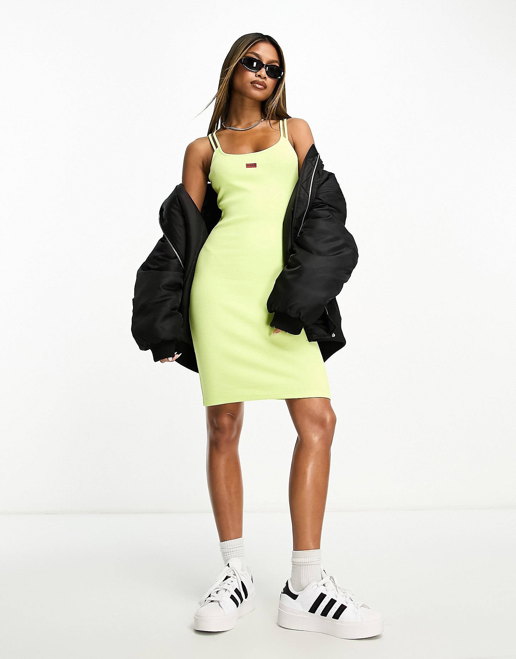 HUGO Nirabel fitted cami dress bright yellow