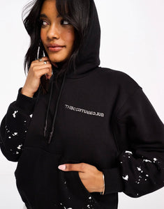 The Couture Club paint splatter hoodie black