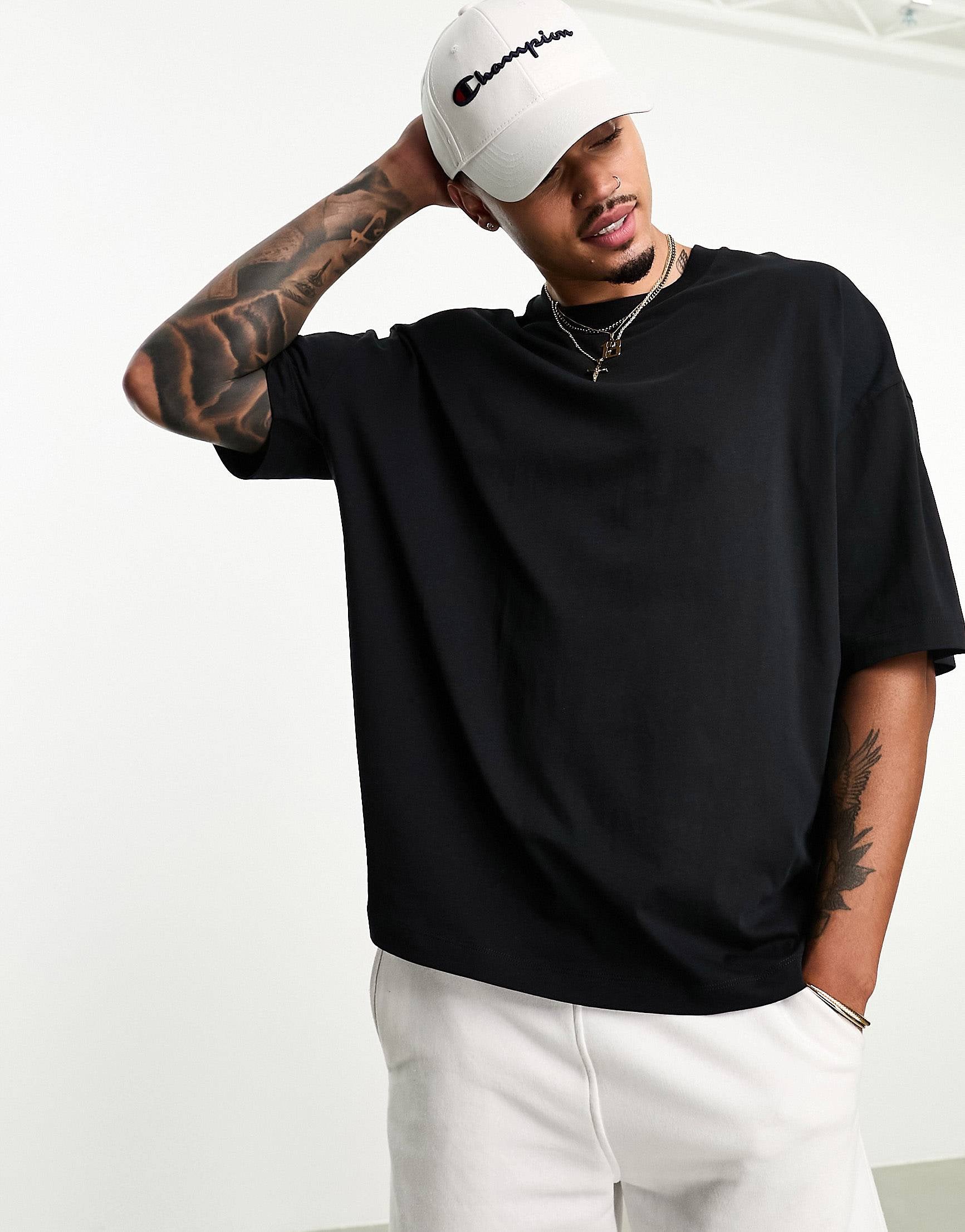 DESIGN oversized t-shirt black photographic back