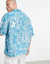 Load image into Gallery viewer, Design boxy oversized shirt blue floral