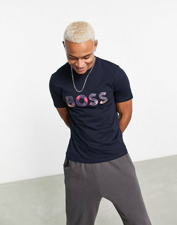 BOSS Orange TeeArt large logo relaxed fit t-shirt navy