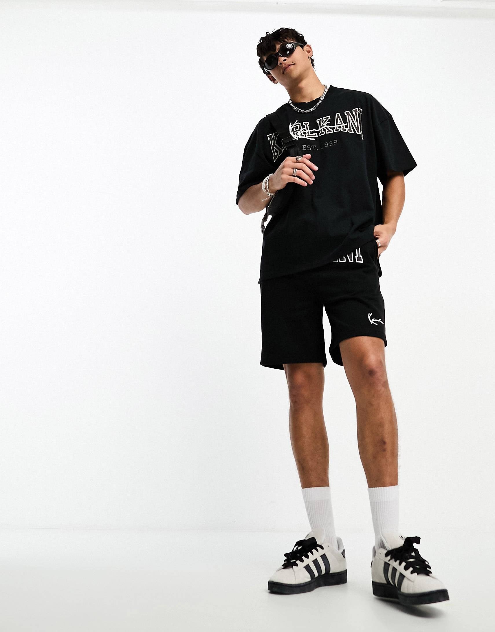 Karl Kani signature co-ord oversized t-shirt black