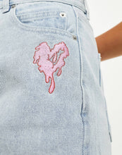 Load image into Gallery viewer, Obey julia denim shorts blue wash