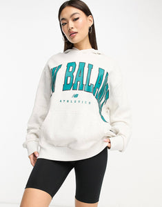 New Balance large logo hoodie grey