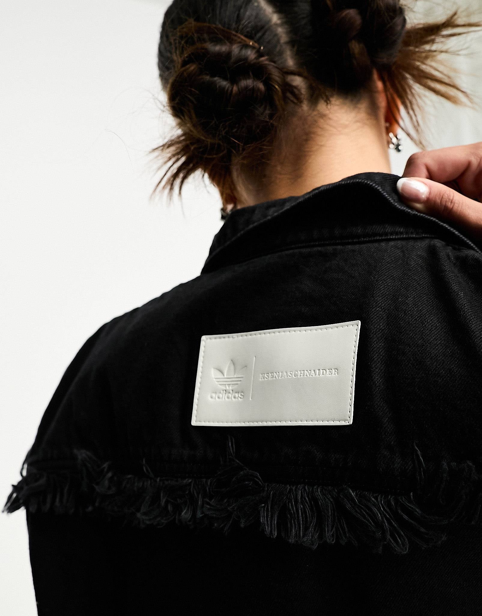 adidas Originals x Ksenia Schnaider denim shirt dress black