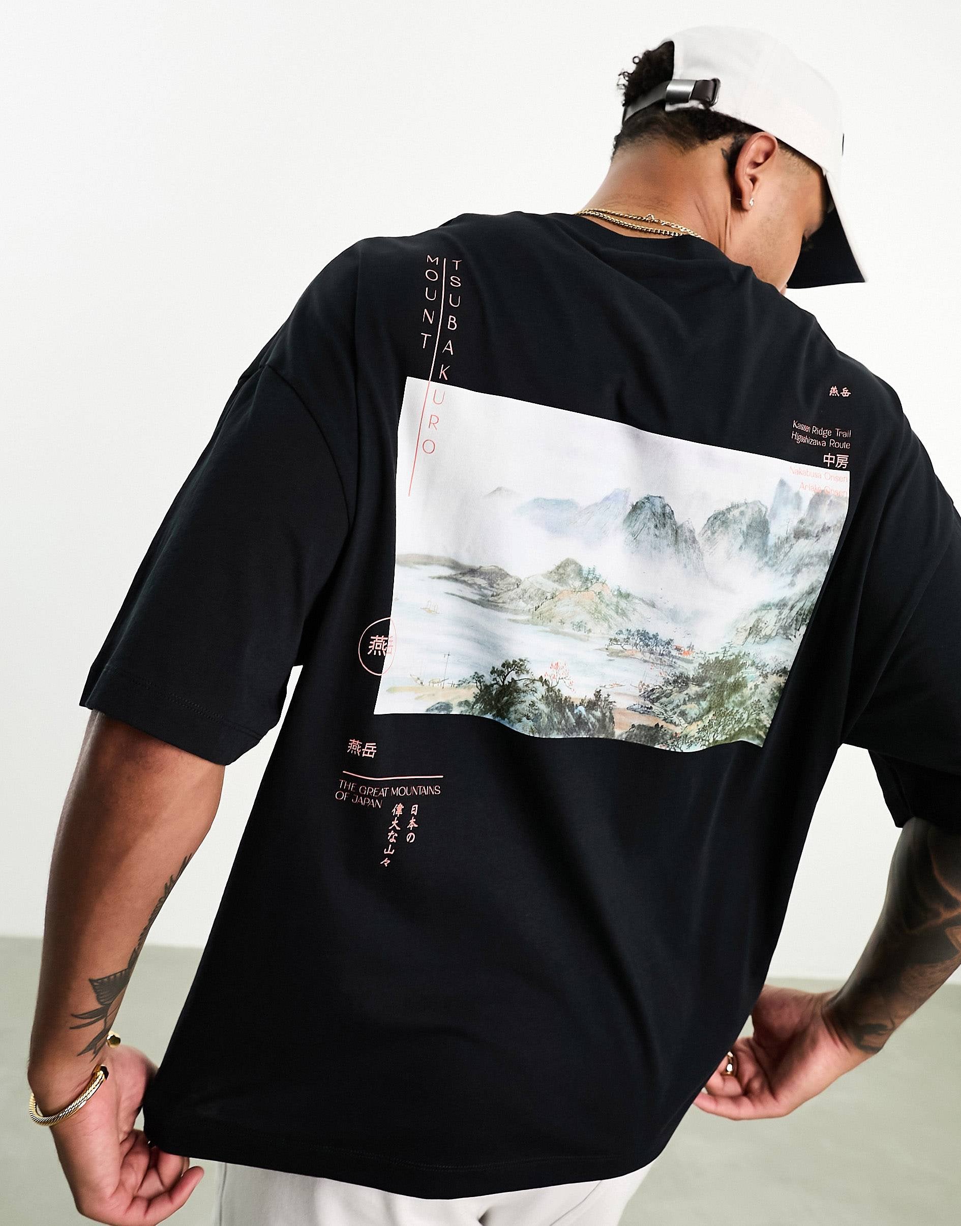 DESIGN oversized t-shirt black photographic back
