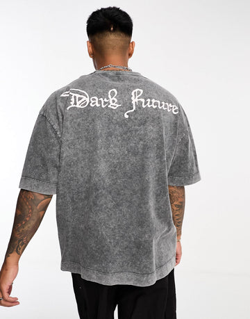 Dark Future oversized t-shirt washed black