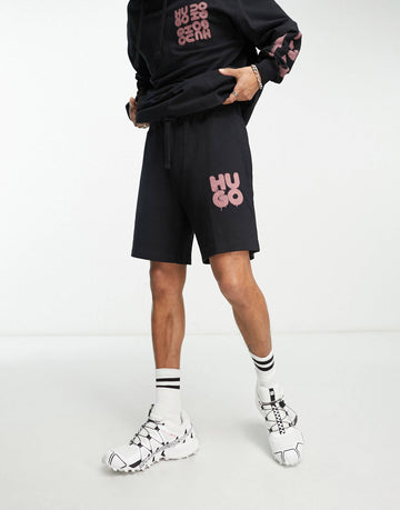 HUGO Dolivar logo jersey shorts black