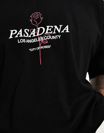 Oversized t-shirt black rose