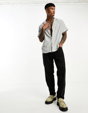 Load image into Gallery viewer, DESIGN relaxed revere shirt grey wave texture