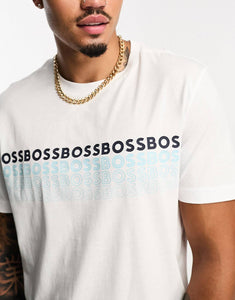 BOSS Green Tee 2 logo t-shirt white