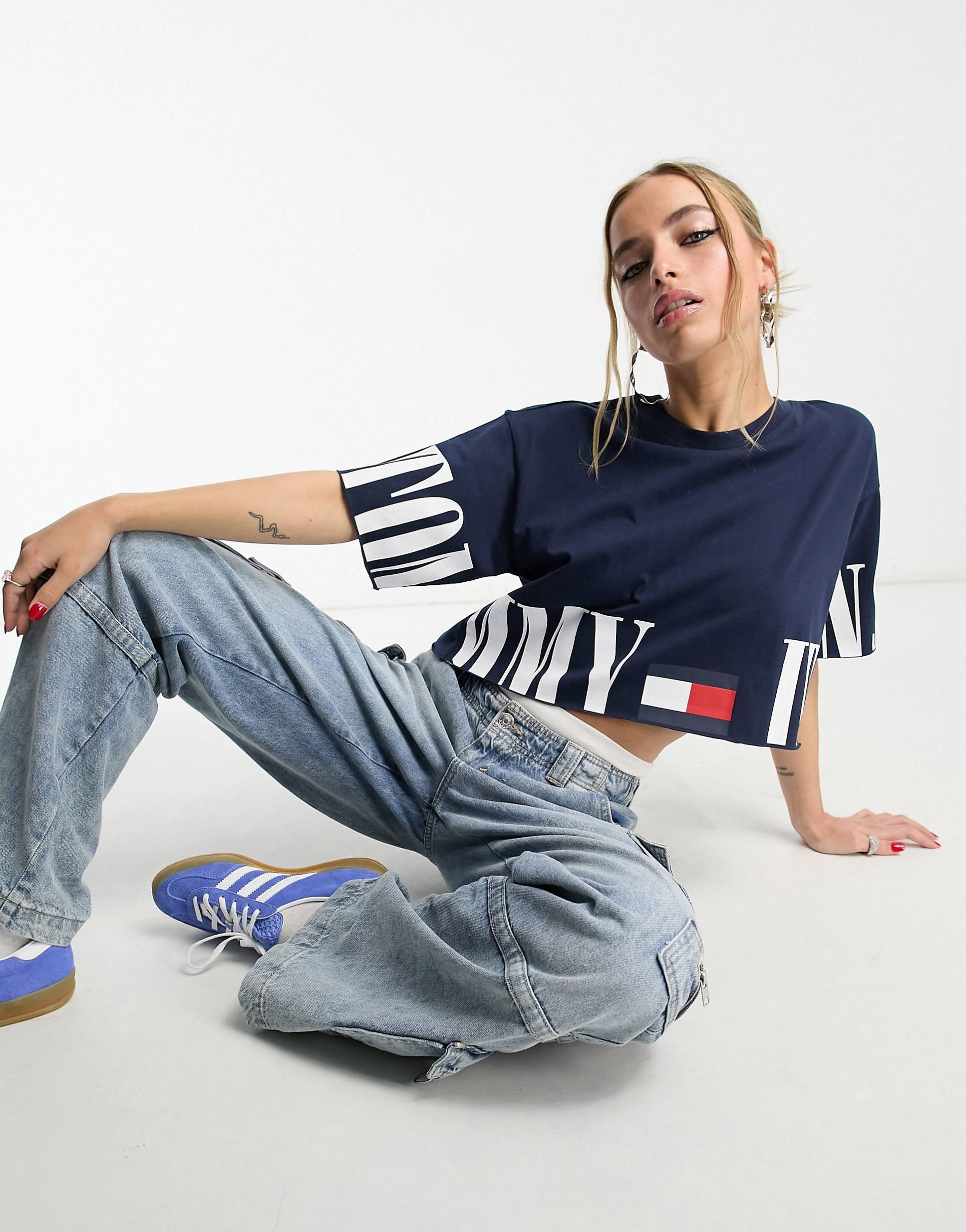 Tommy jeans cropped t-shirt navy
