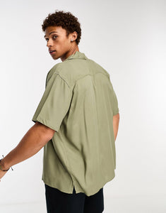 Selected Homme oversized shirt khaki