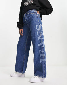 Tommy Jeans high rise wide leg jeans mid wash