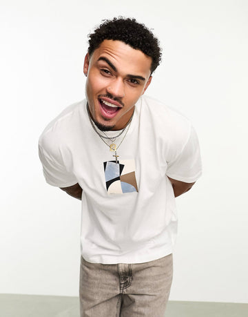 DESIGN relaxed t-shirt white abstract art