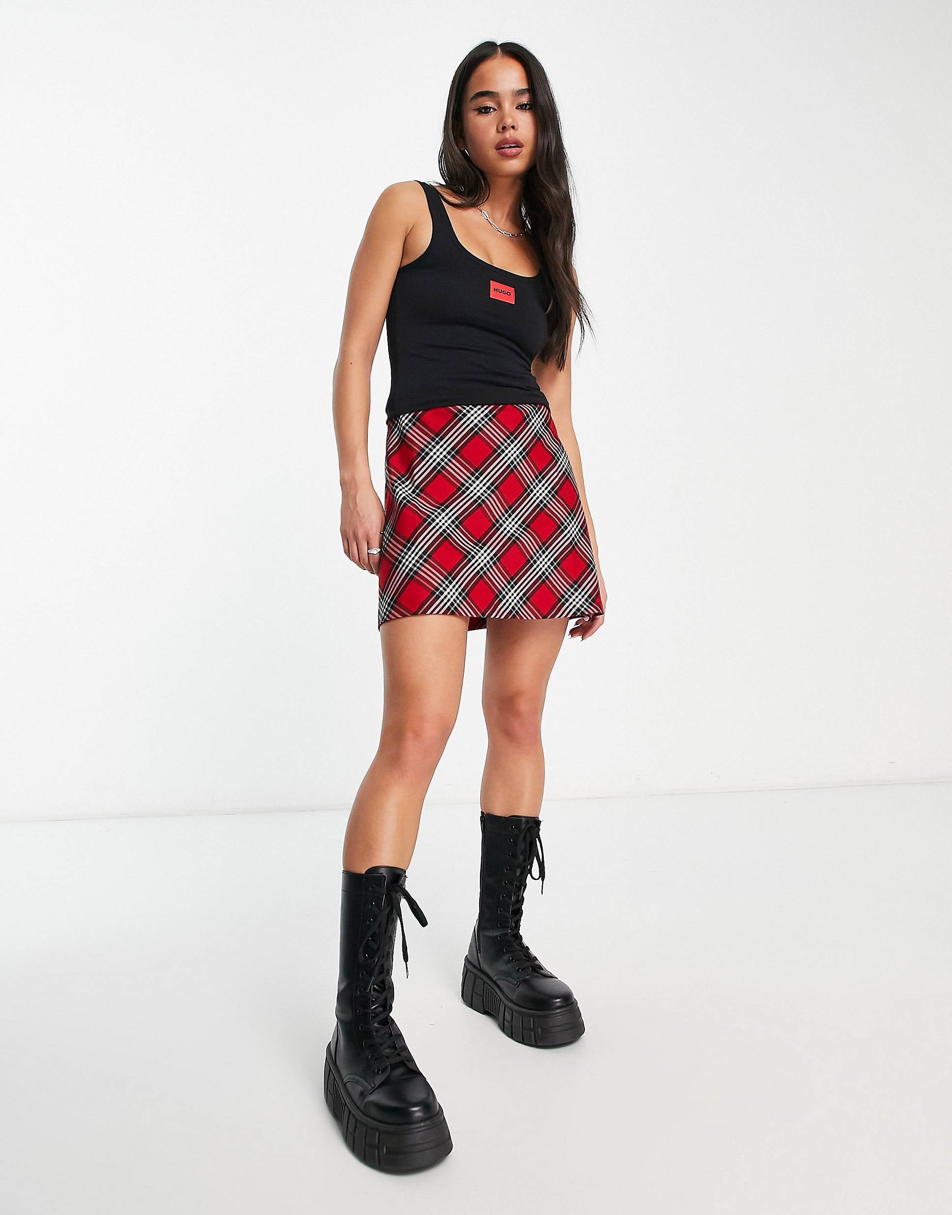 HUGO logo detail cami top black