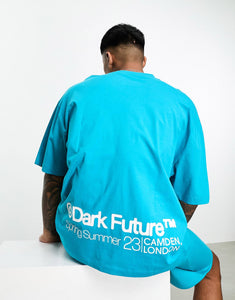 Dark Future oversized t-shirt blue