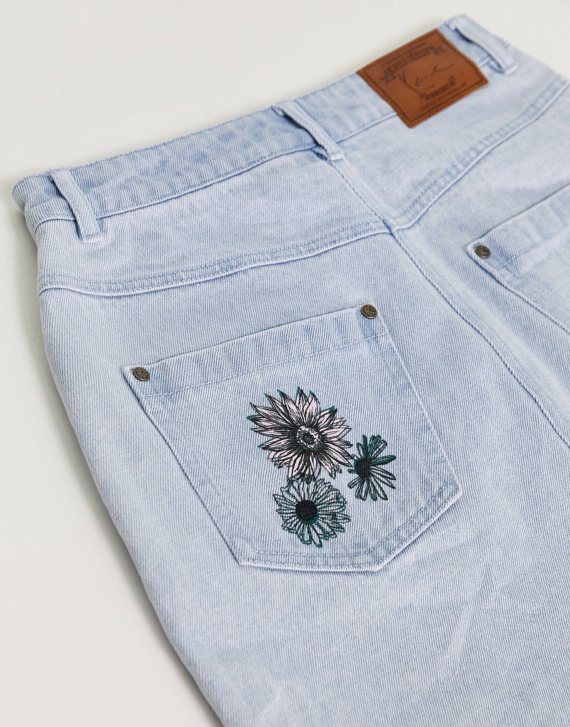 Karl Kani OG denim skirt light blue