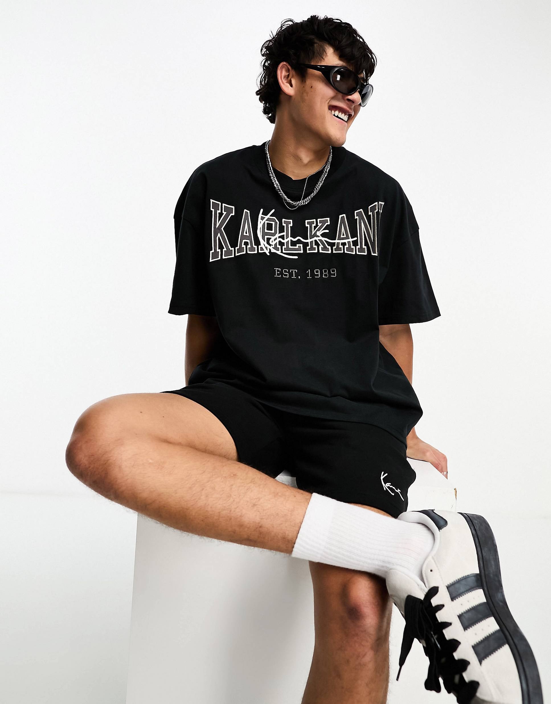 Karl Kani signature co-ord oversized t-shirt black