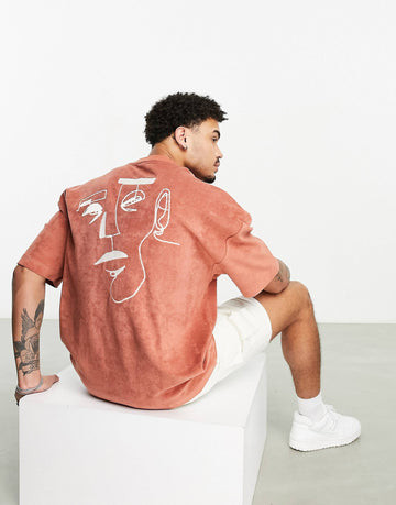 DESIGN oversized t-shirt tan towelling