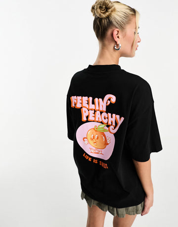 HUGO Drisela chest graphics t-shirt black