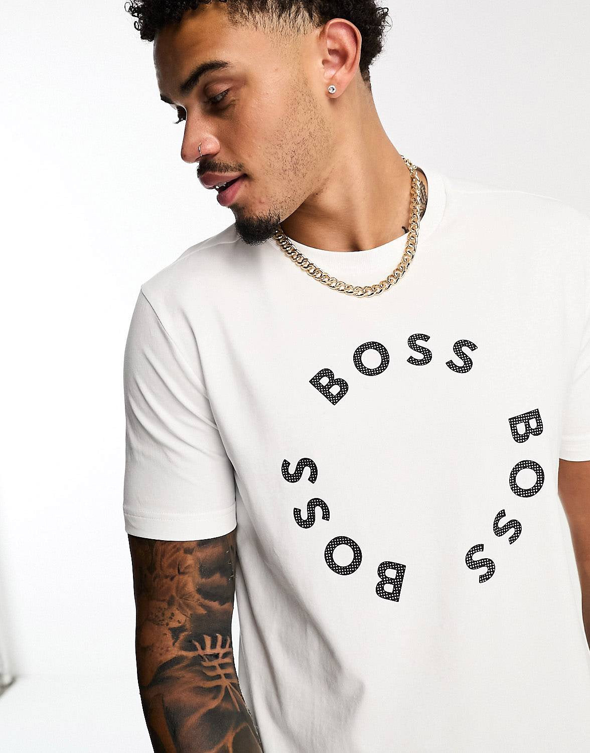 BOSS Green Tee 4 t-shirt white circle logo