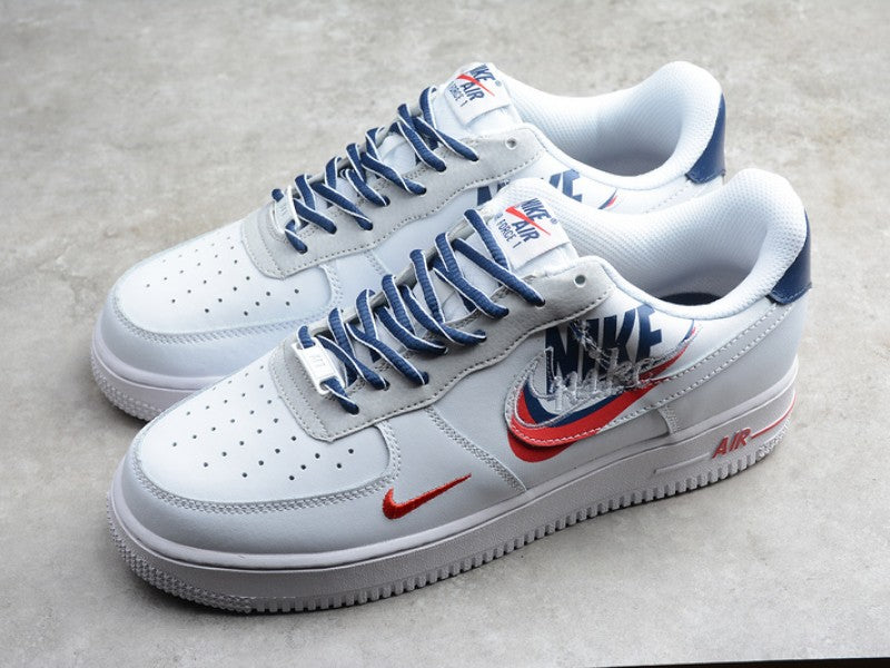 Nike Air Force 1 Double Nike Swoosh White Blue