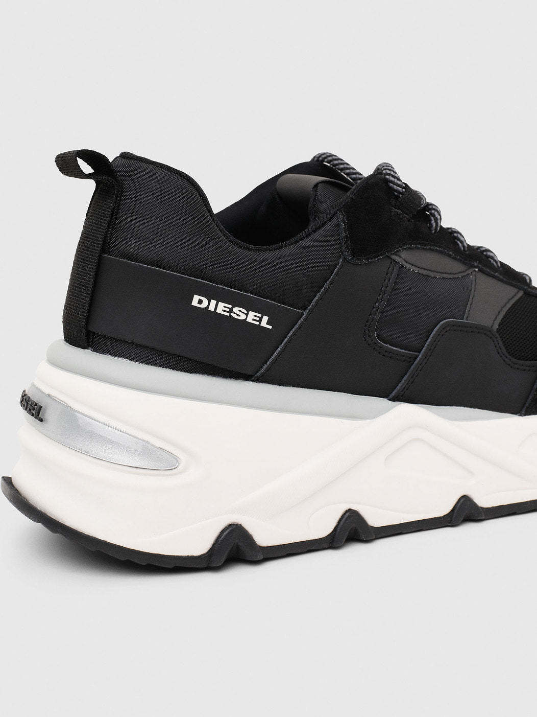 Diesel Chunky Sneakers In Nylon Black