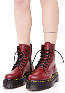 Dr. Martens Jadon Boot Platforms Cherry Red