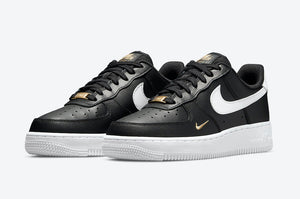 Nike Air Force 1 Essential Black Gold Mini Swoosh