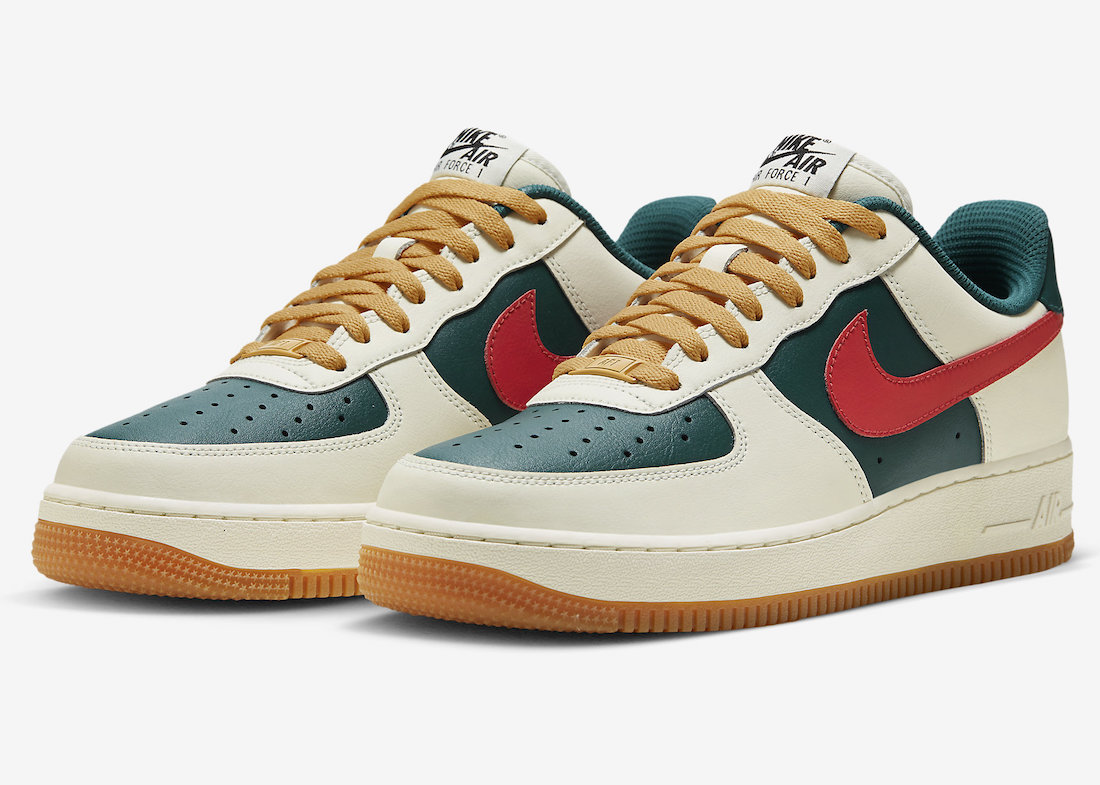 Nike Air Force 1 Sail Green Red