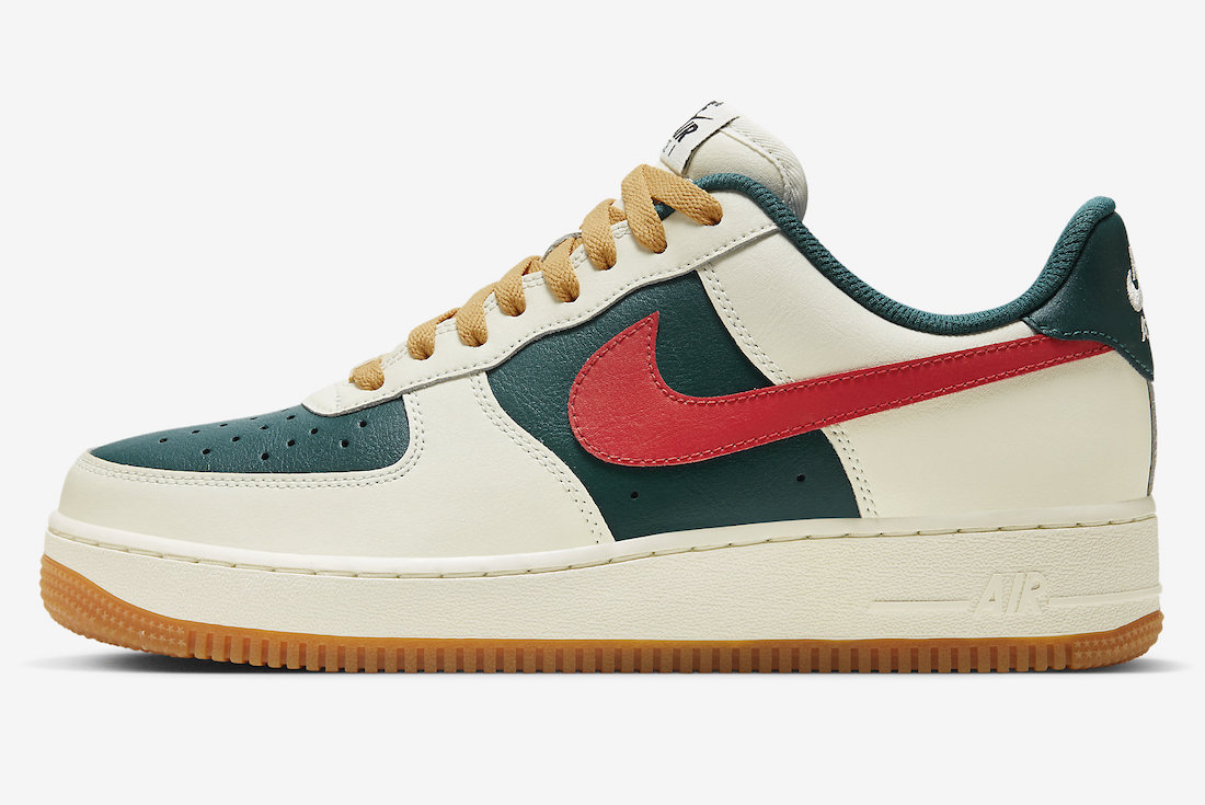Nike Air Force 1 Sail Green Red