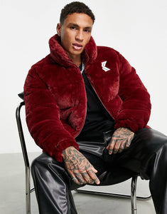 Karl Kani puffer jacket burgundy