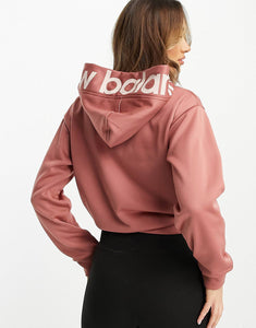 New Balance crop hoodie dusky pink