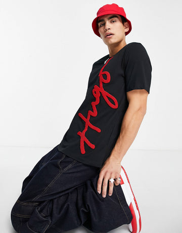 HUGO Dyton horizontal script logo t-shirt black