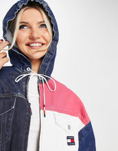 Load image into Gallery viewer, Tommy Jeans oversized hooded denim jacket multi