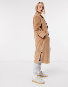 Y.A.S wool longline coat camel