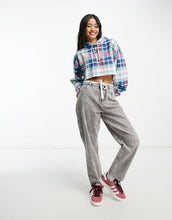 Load image into Gallery viewer, Tommy Jeans logo crop hoodie tartan