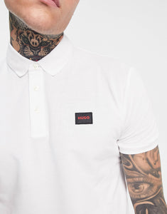 HUGO Dereso232 slim fit polo shirt white