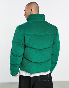 Puffer jacket green cord