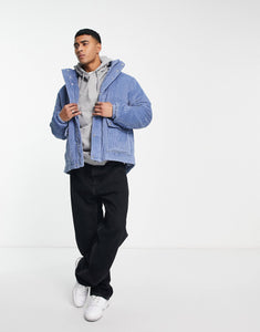 Lee cord puffer jacket light blue