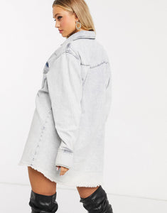 Fustan denim oversized - in lightwash blue