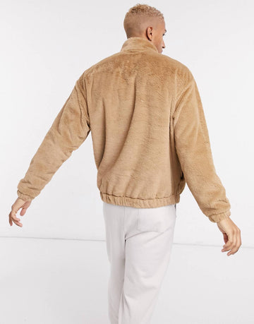 Duks oversized faux fur - in tobacco brown