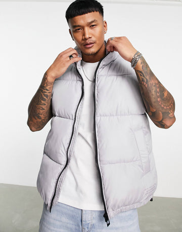 Topman puffer gilet pale blue