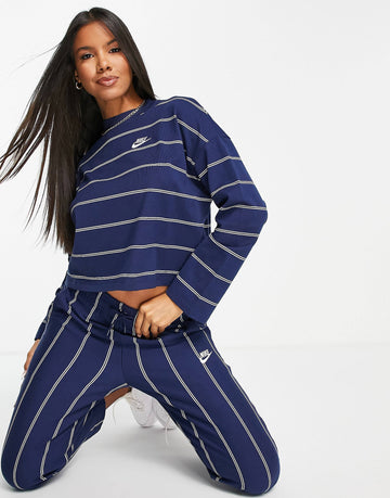 Nike Lounge navy white stripe