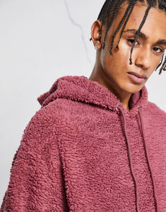 Dark Future oversized hoodie burgundy teddy