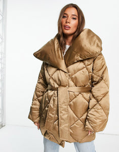 Diamond Puffer jacket bronze