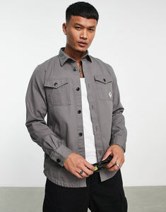 Barbour Beacon twill overshirt grey