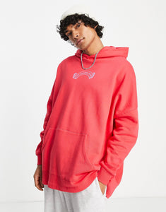 DESIGN super oversized hoodie red