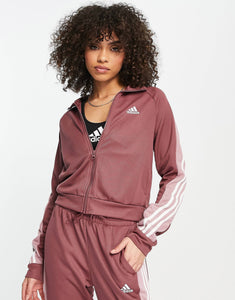 adidas 3 Stripe tracksuit red